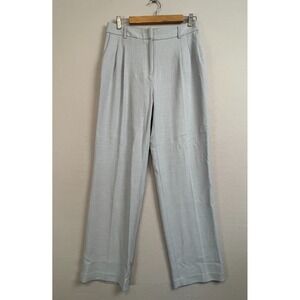 House of Harlow 1960 Woven Textured Wide Leg Pleated Pants Light Blue Size 8‎
